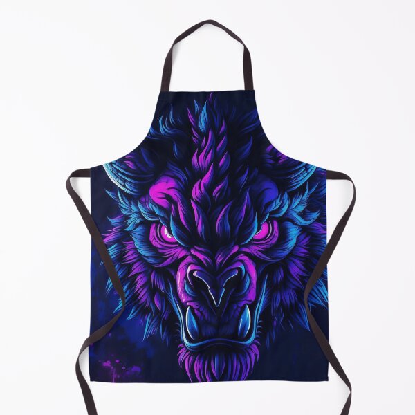 Item preview, Fierce Neon Bison Head Digital Artwork Glow designed and sold by ArtComixHaven.