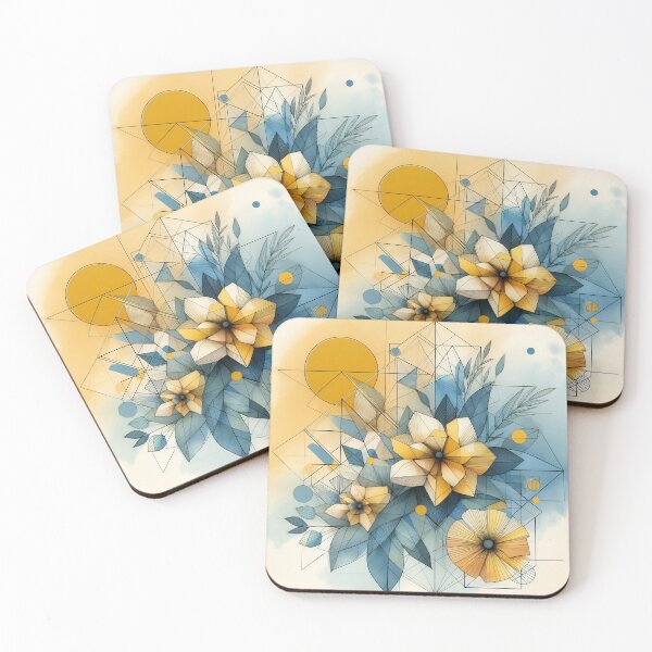 Item preview, Modern Floral Yellow Blue Abstract Flowers  designed and sold by GraphicsClub.