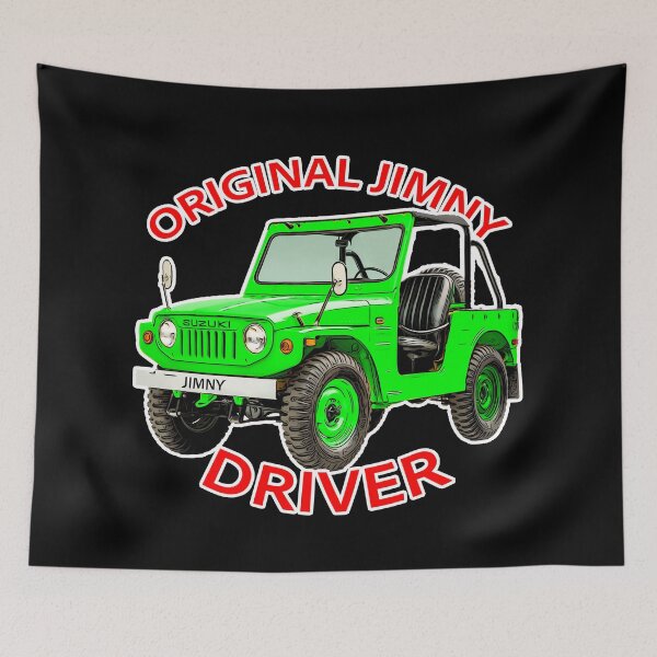 Item preview, Vintage Green Lime Suzuki Jimny 4x4 Classic Off-Road Art designed and sold by Michael van der Hoorn.