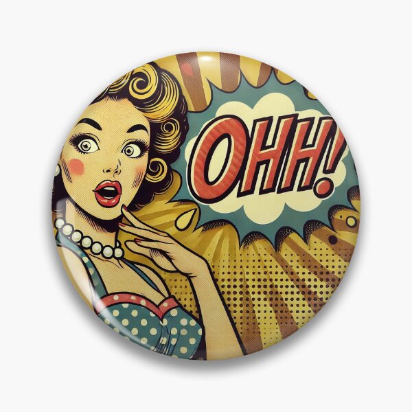 Item preview, Retro Pop Art Woman with 'OHH!' Expression designed and sold by AhaPrint.