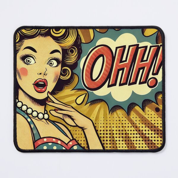 Item preview, Retro Pop Art Woman with 'OHH!' Expression designed and sold by AhaPrint.