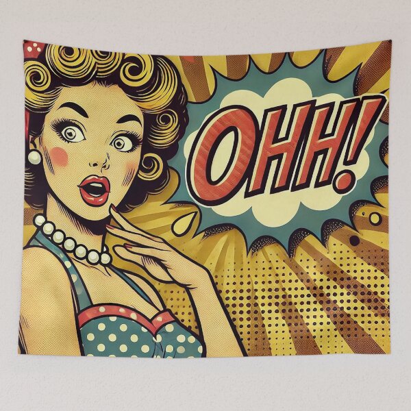 Item preview, Retro Pop Art Woman with 'OHH!' Expression designed and sold by AhaPrint.