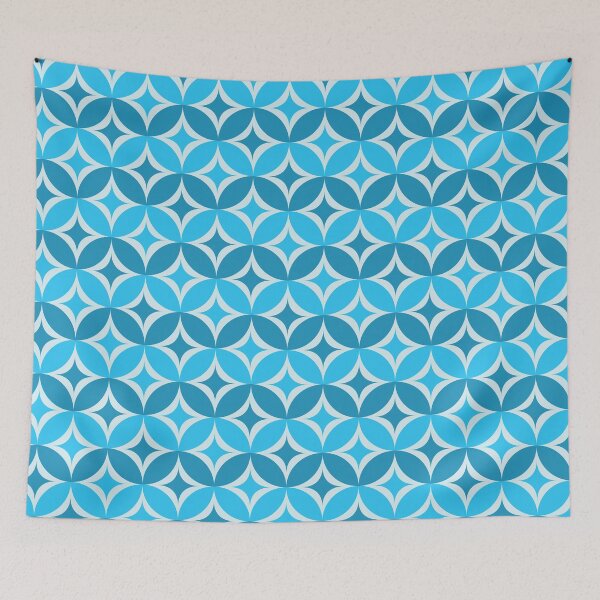 Item preview, Retro Blue Atomic Starburst Pattern  designed and sold by newburyboutique.