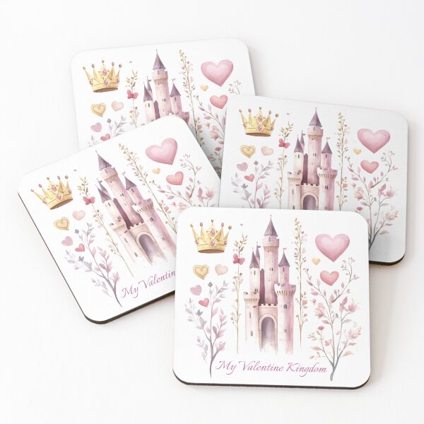 Item preview, My Valentine's Kingdom - Enchanting Watercolor Castle Digital Art Print designed and sold by AnnDesignStudio.