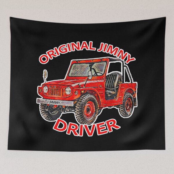 Item preview, Vintage Red Suzuki Jimny 4x4 Classic Off-Road Art designed and sold by Michael van der Hoorn.