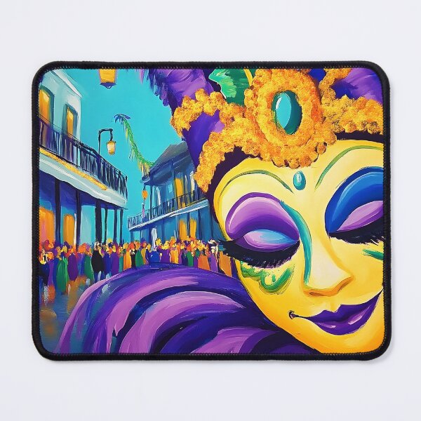 Item preview, Mardi Gras Magic in New Orleans - A Celebration of Color, Masks, and Festive Cheer AI Generated Art designed and sold by OlfactoART Studio.