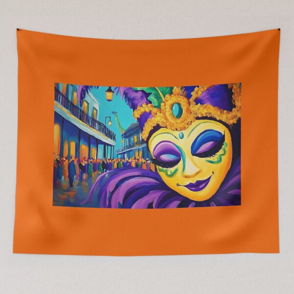 Item preview, Mardi Gras Magic in New Orleans - A Celebration of Color, Masks, and Festive Cheer AI Generated Art designed and sold by OlfactoART Studio.