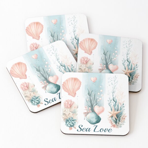 Item preview, Sea Love Watercolor Valentine's Day Clipart and Beach Romance Digital Art designed and sold by AnnDesignStudio.