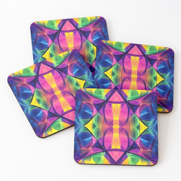 Item preview, Vivid Kaleidoscopic Abstract – Geometric Light Waves designed and sold by SteadyRolling.
