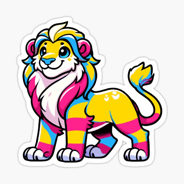 Proud Pansexual Pride Lion Sticker