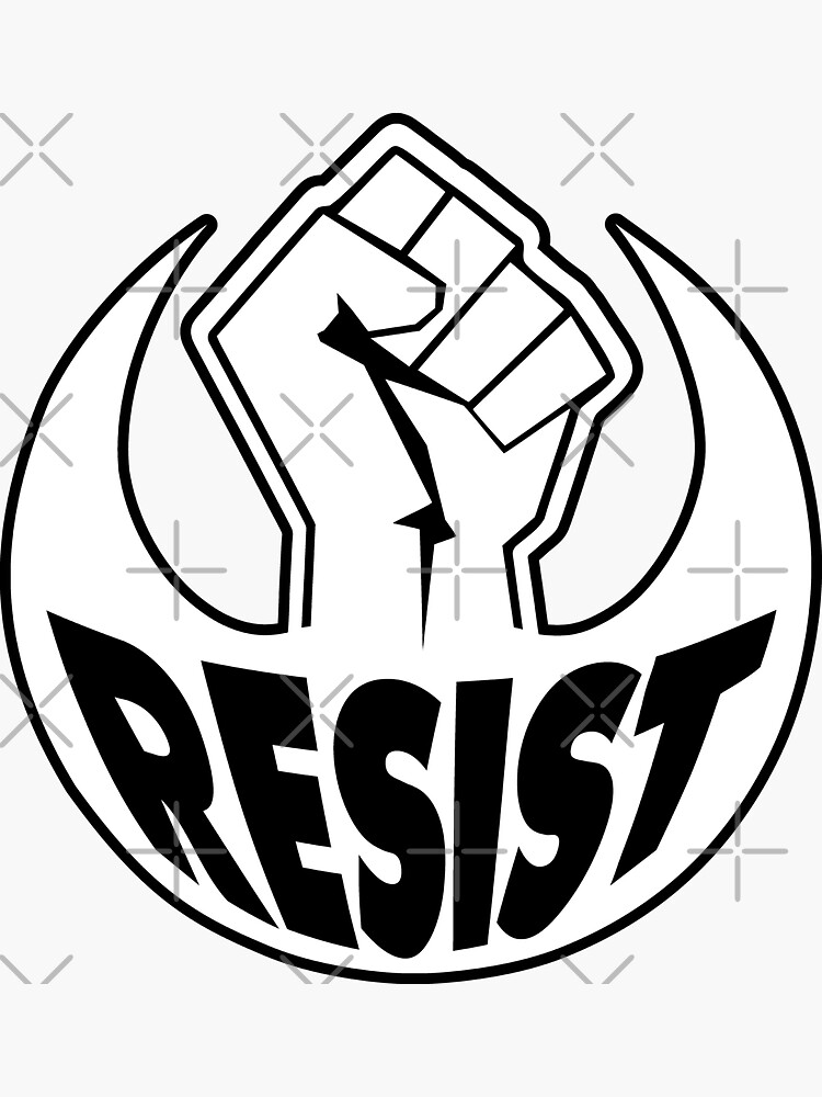 Thumbnail 3 of 3, Sticker, Resist Power Fist Fight Against Hate And Fascism designed and sold by EthosWear.