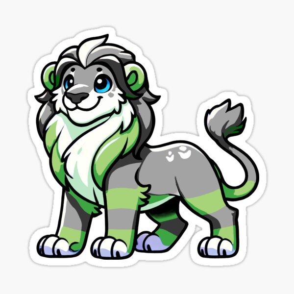Proud Aromantic Pride Lion Sticker