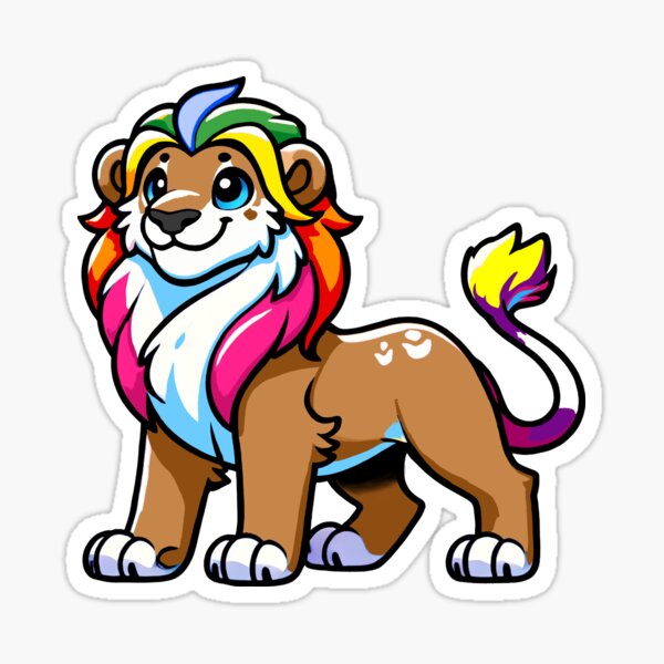 Proud Inclusive Pride Lion Sticker