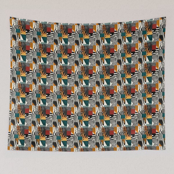 Item preview, Textile Collage of Wild Prints designed and sold by MidArtForge.