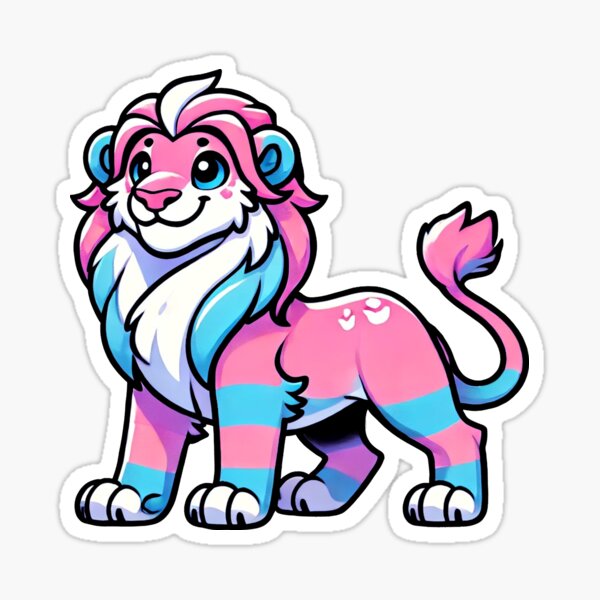 Proud Trans Pride Lion Sticker