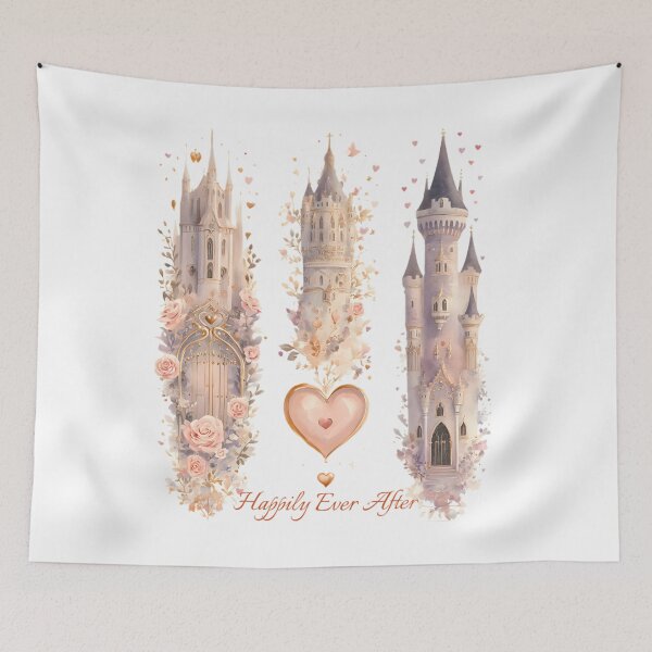 Item preview, Enchanting Cinderella Castle Valentine's Day Art and  Romantic Cottagecore Watercolor designed and sold by AnnDesignStudio.
