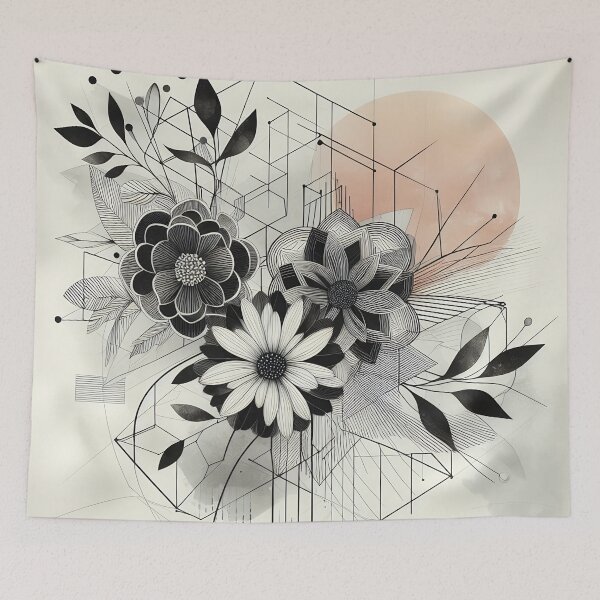 Item preview, Modern Floral Black and White Abstract Flower designed and sold by GraphicsClub.