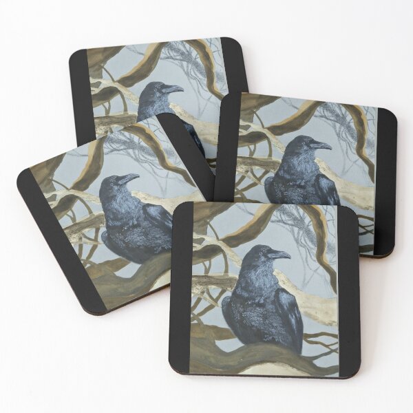 Item preview, Raven drawing amongst gold branches designed and sold by cosmomoth.