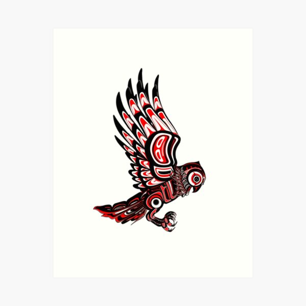 Vista previa del artículo con la obra «Espíritu de la noche: diseño de búho nativo americano», diseñado y vendido por AaronLaneStudio.