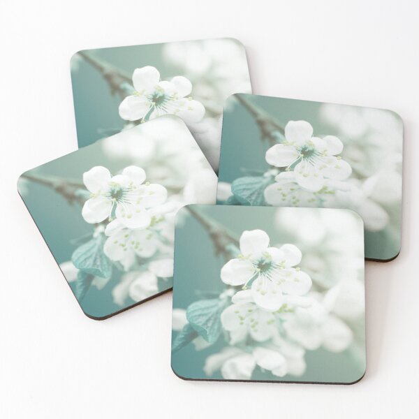 Item preview, Retro Apple Blossoms White on Green designed and sold by CountyKent.