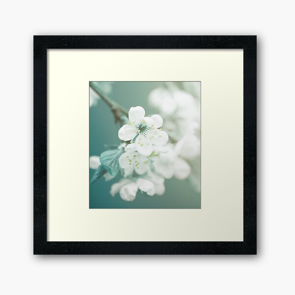 Item preview, Retro Apple Blossoms White on Green designed and sold by CountyKent.