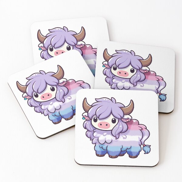 Item preview, Bigender Pride Highland Cow designed and sold by Rhysy-Peasy.