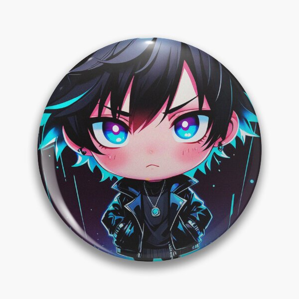 Item preview, Retro 90s Anime Chibi Male Art Prints and Home Decor designed and sold by RetroRebootShop.