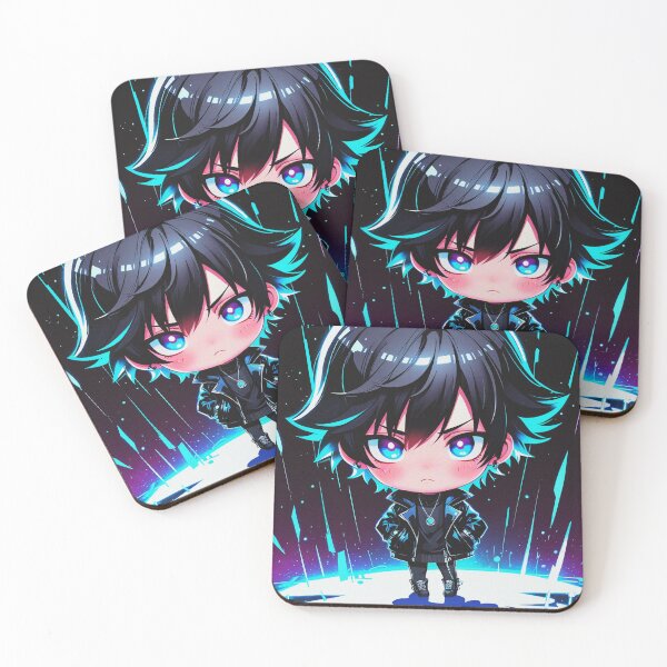 Item preview, Retro 90s Anime Chibi Male Art Prints and Home Decor designed and sold by RetroRebootShop.