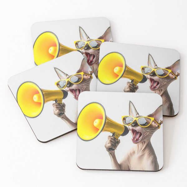 Item preview, Cat in sunglasses with megaphone designed and sold by anytka.