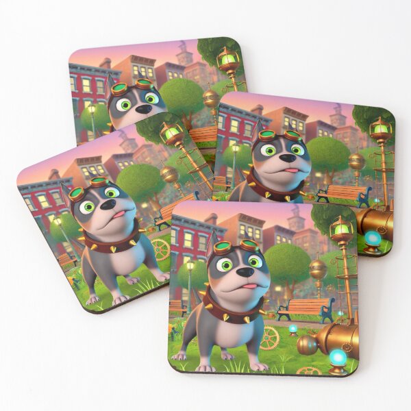 Item preview, Steampunk Pit Bull in Futuristic Park designed and sold by Sillytoe.