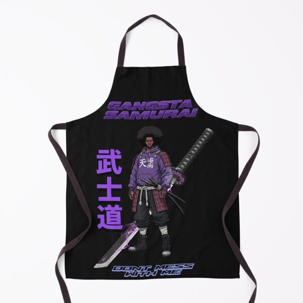 Item preview, Gangsta Samurai - Afro Street Fighter Anime Manga T-Shirt Design designed and sold by WorldAniPicture.