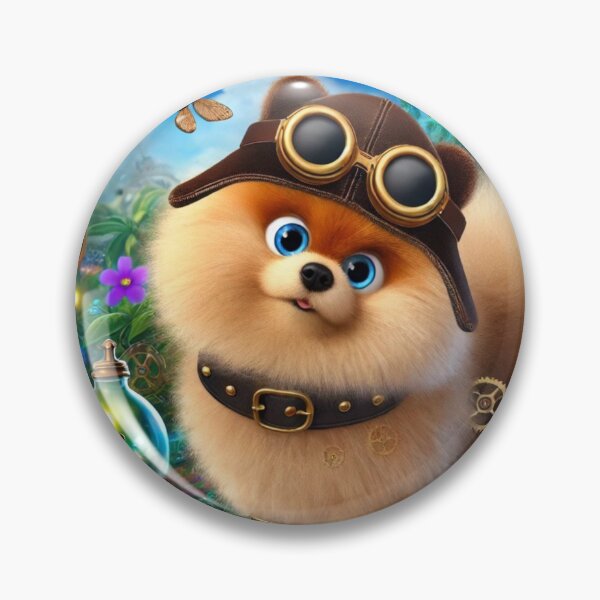 Item preview, Steampunk Pomeranian in a Lush Wonderland designed and sold by Sillytoe.