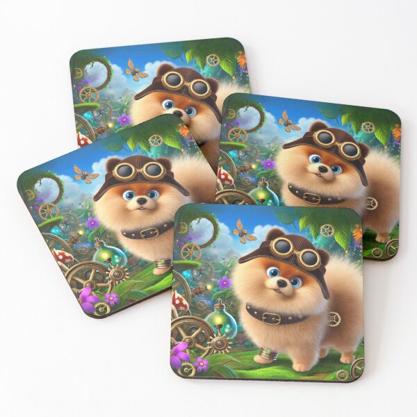 Item preview, Steampunk Pomeranian in a Lush Wonderland designed and sold by Sillytoe.