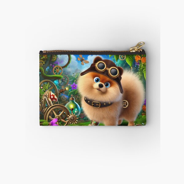 Item preview, Steampunk Pomeranian in a Lush Wonderland designed and sold by Sillytoe.