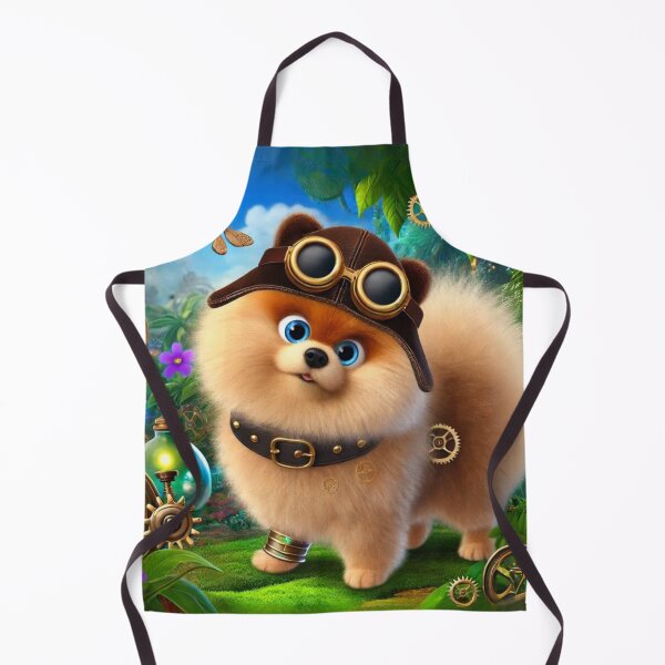 Item preview, Steampunk Pomeranian in a Lush Wonderland designed and sold by Sillytoe.