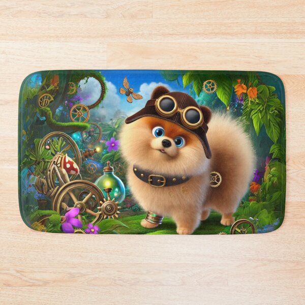 Item preview, Steampunk Pomeranian in a Lush Wonderland designed and sold by Sillytoe.