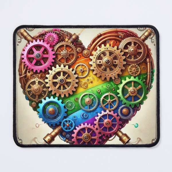 Item preview, Steampunk Rainbow Heart with Gears designed and sold by Sillytoe.