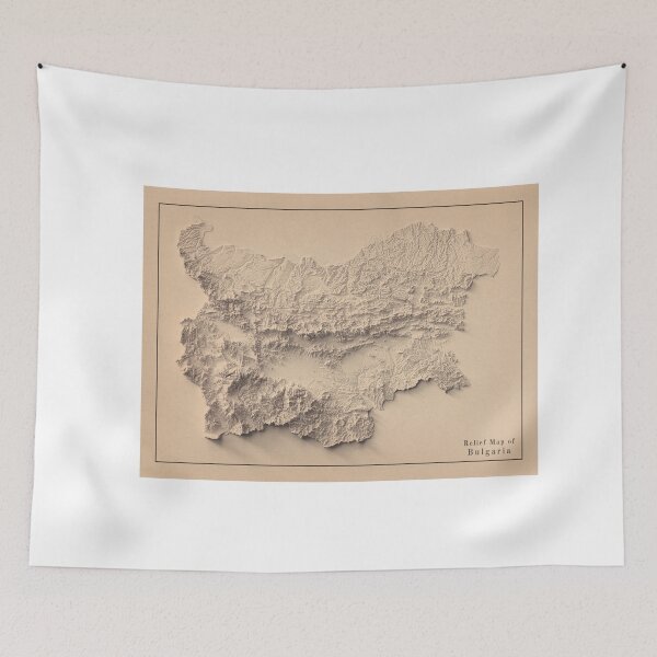 Item preview, Bulgaria Shaded Relief Map 3D digitally rendered designed and sold by ThinkAboutMaps.