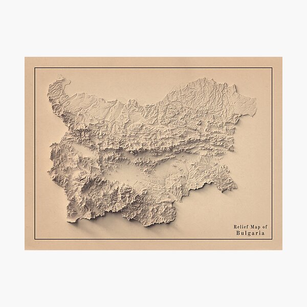Item preview, Bulgaria Shaded Relief Map 3D digitally rendered designed and sold by ThinkAboutMaps.