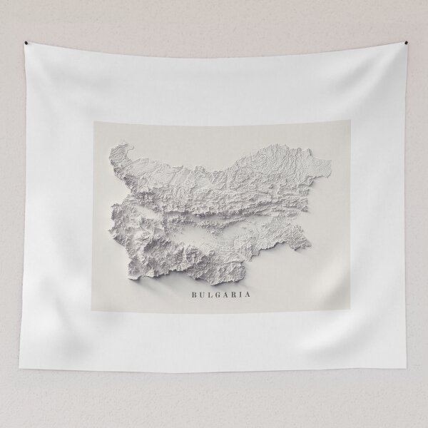 Item preview, Bulgaria Shaded Relief Map 3D digitally rendered designed and sold by ThinkAboutMaps.