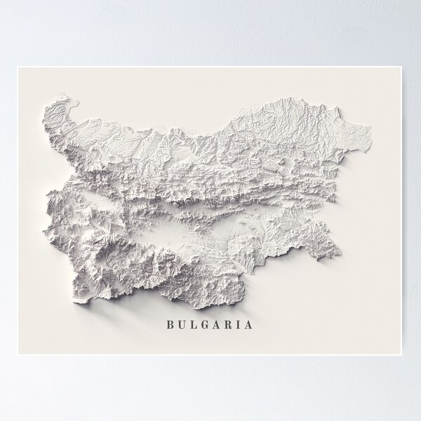 Item preview, Bulgaria Shaded Relief Map 3D digitally rendered designed and sold by ThinkAboutMaps.