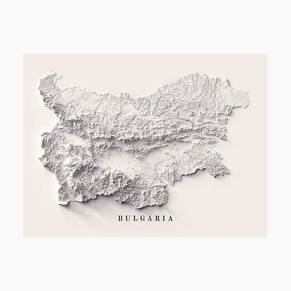 Item preview, Bulgaria Shaded Relief Map 3D digitally rendered designed and sold by ThinkAboutMaps.