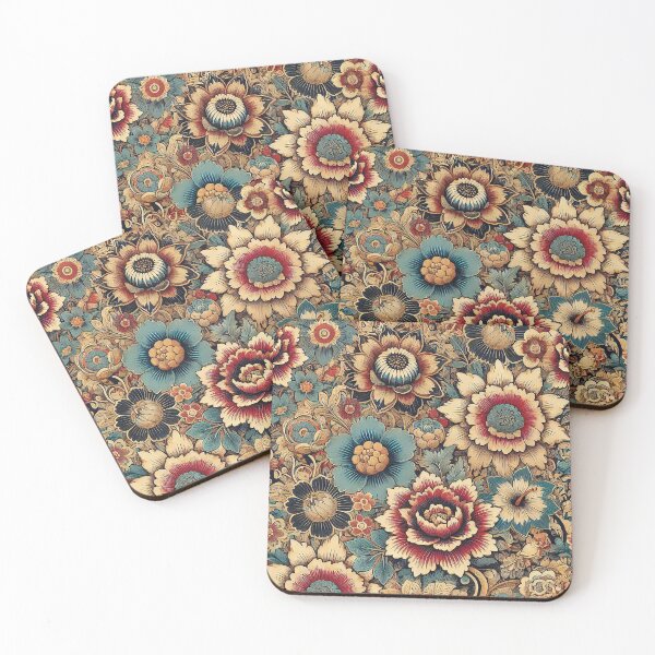 Item preview, Traditional Japanese Floral Pattern – Ornate Vintage Botanical Design designed and sold by Gold Turtle  Lina.
