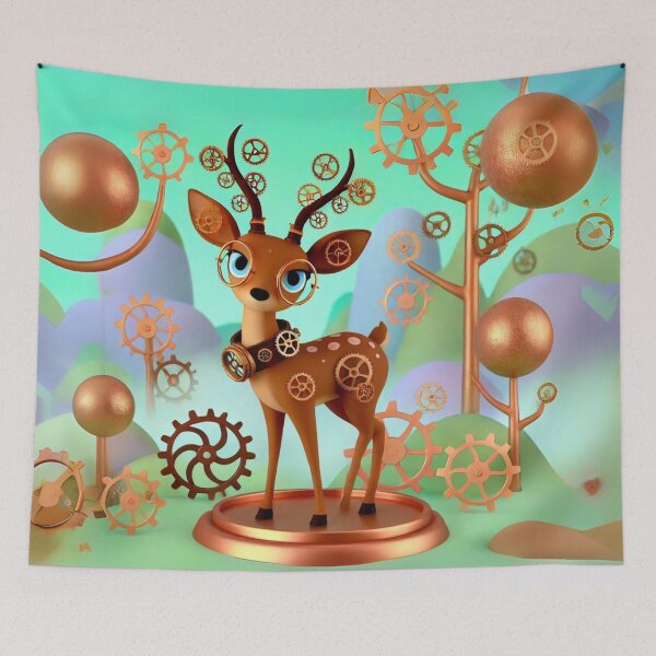 Item preview, Steampunk Roe Deer Fantasy Artwork designed and sold by Sillytoe.