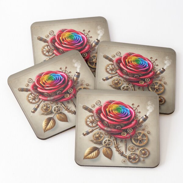 Item preview, Steampunk Rainbow Rose Mechanical designed and sold by Sillytoe.