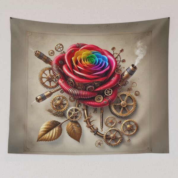 Item preview, Steampunk Rainbow Rose Mechanical designed and sold by Sillytoe.