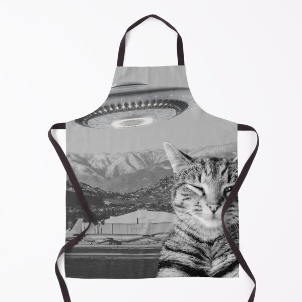 Item preview, Cat Selfie Alien Spaceship UFO Mountains Plane Military Base T-Shirt designed and sold by SunfullyYours.