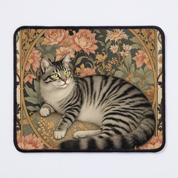 Item preview, Silver Tabby with Flowers designed and sold by HabitableMoons.