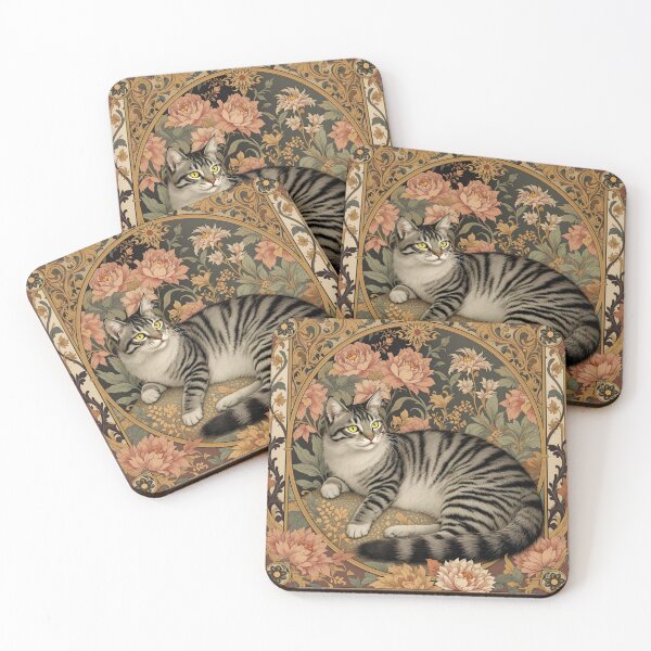 Item preview, Silver Tabby with Flowers designed and sold by HabitableMoons.