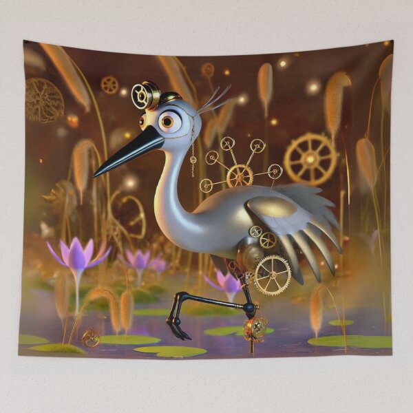 Item preview, Steampunk Sandhill Crane Fantasy designed and sold by Sillytoe.